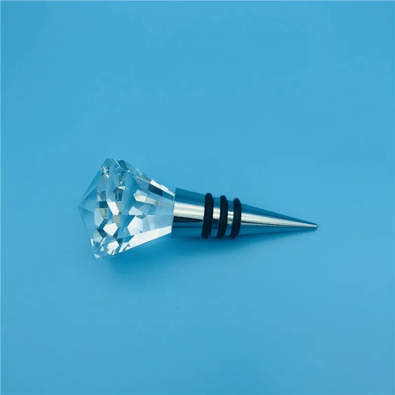 Wholesale new design crystal glass diamond wine bottle stopper