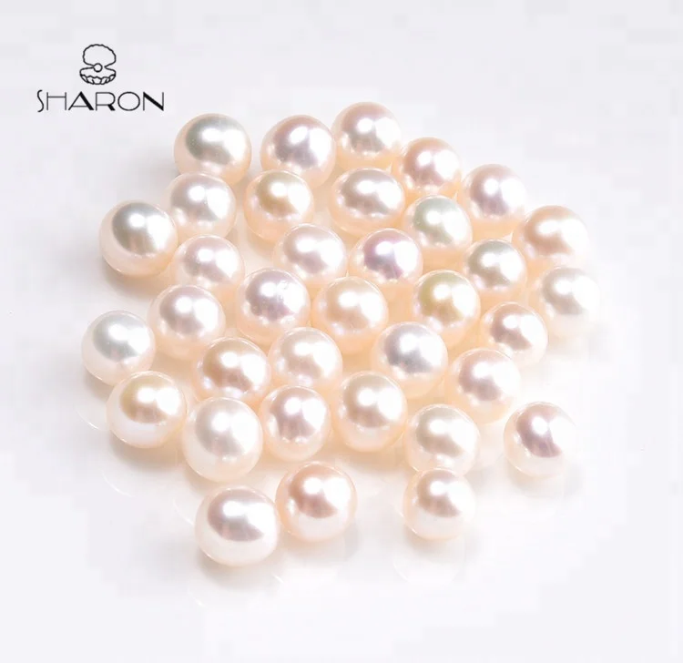 6.5-7mm Natural Cultured Freshwater White Round Loose Pearl Beads