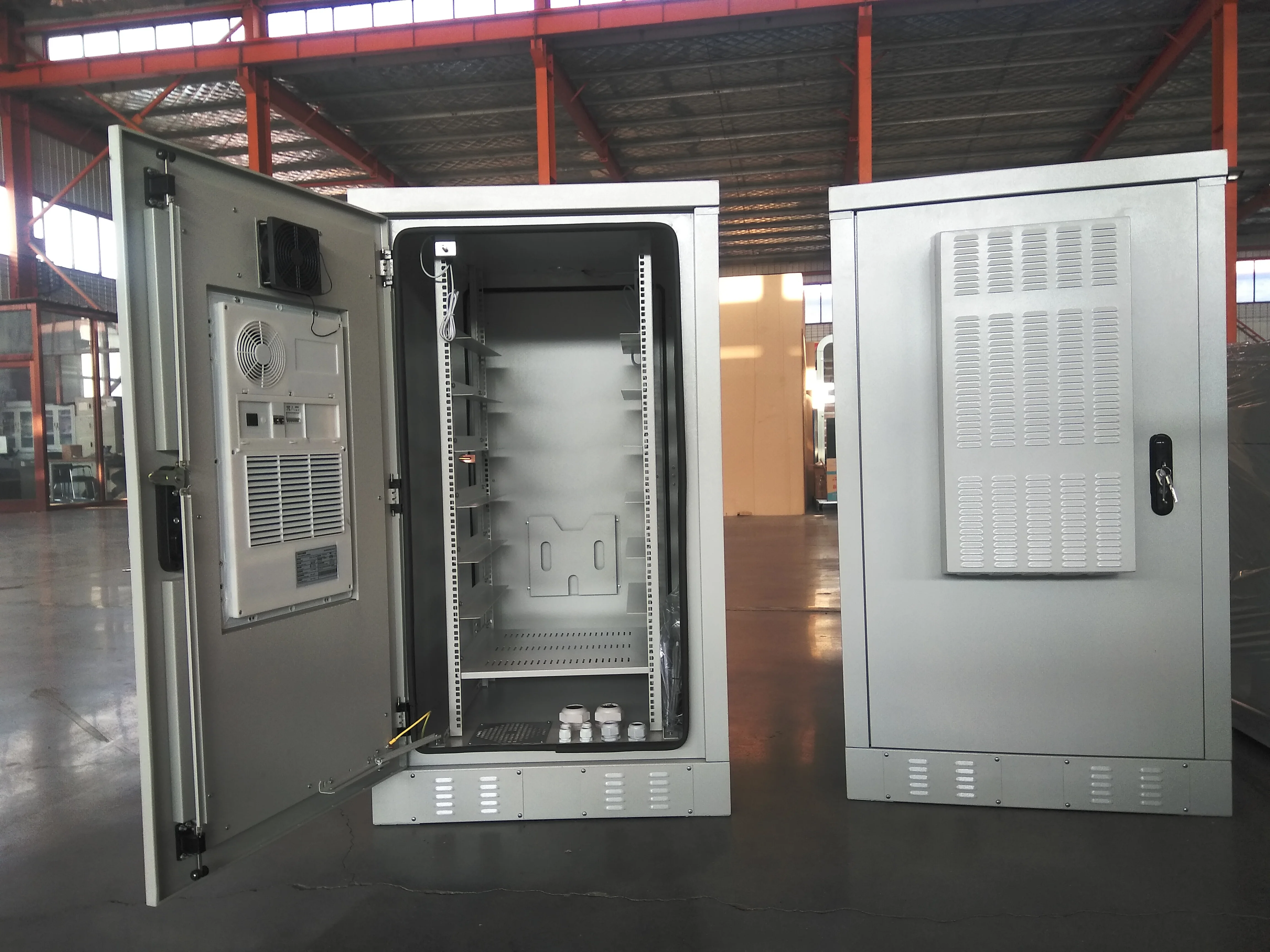 25U 19inch outdoor telecom cabinet waterproof metal electrical enclosure two doors with air conditioner SK-80104
