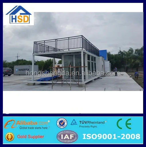 pre-made flat pack foldable house mobile coffee bar cafe container