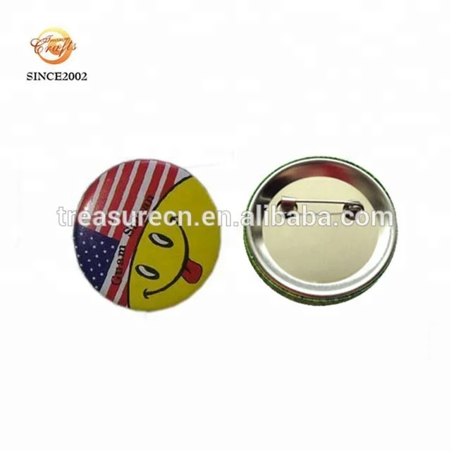 blank button round tinplate metal lapel pin badge