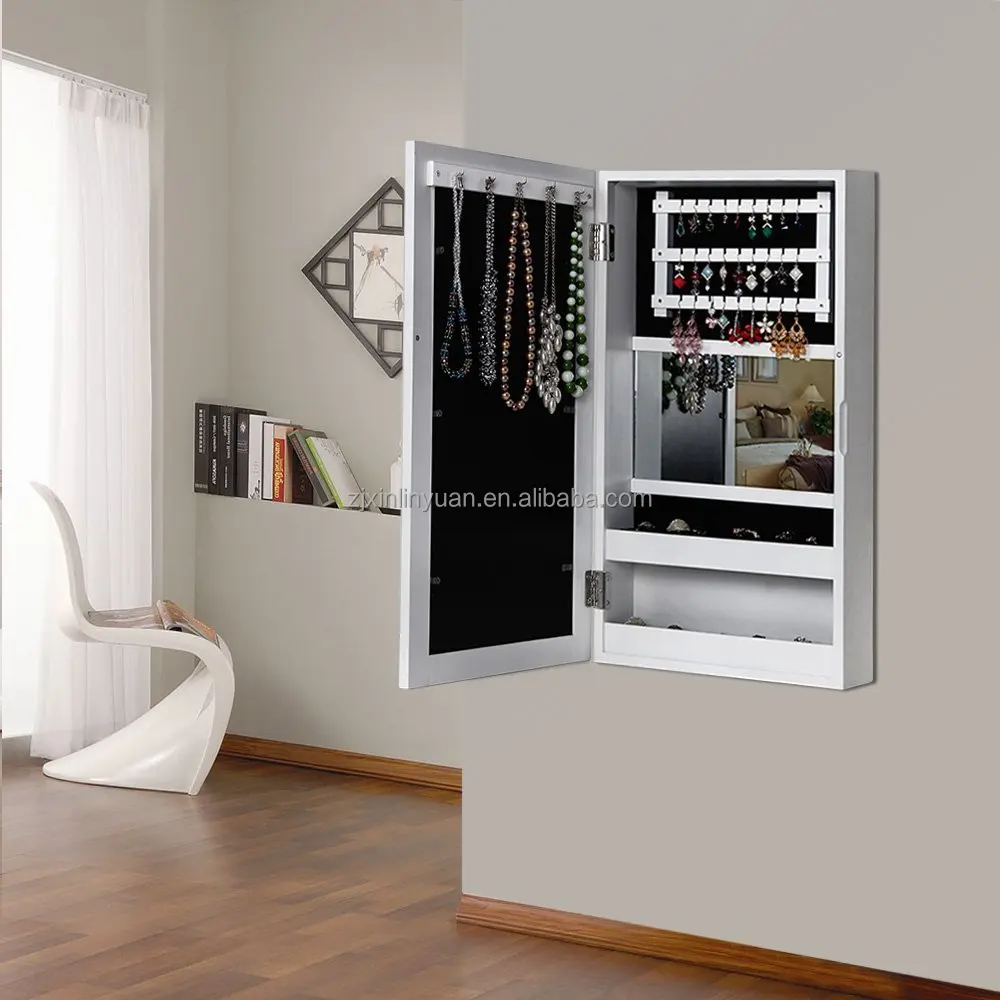 lock mirror white jewelry armoire mirror over the door