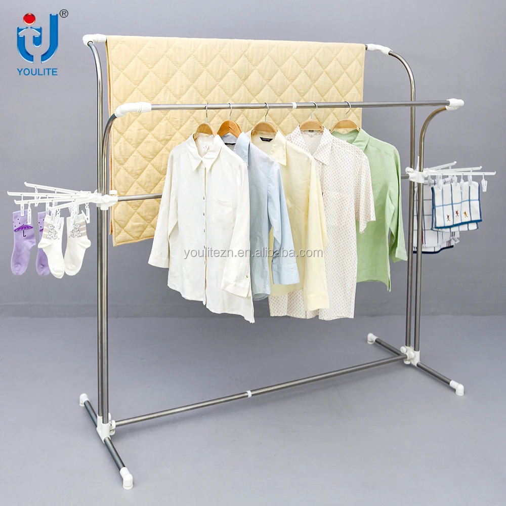Heavy duty outdoor telescopic hanging clothes rack