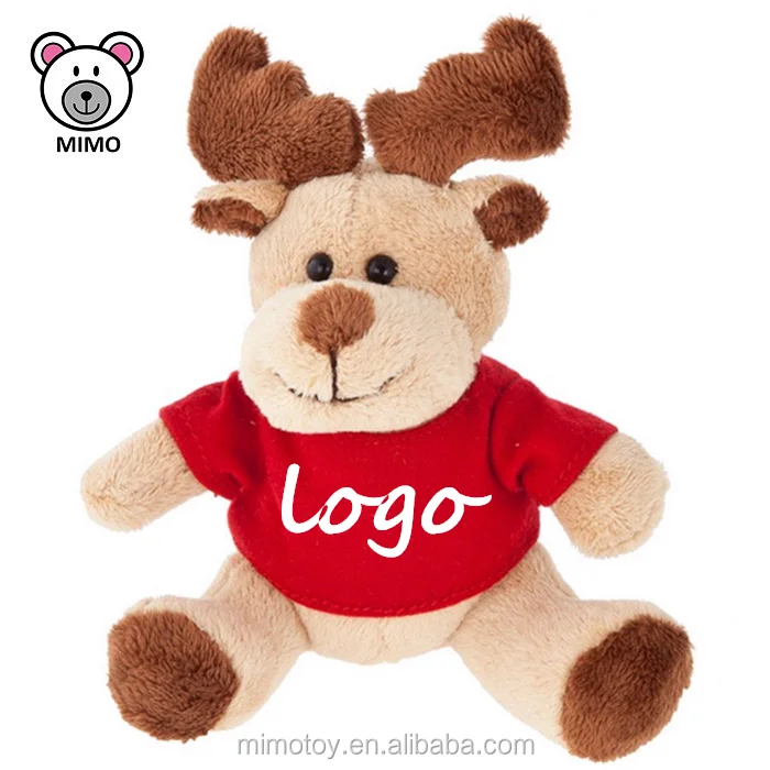 Небольшой минимальный заказ индивидуальный логотип милая мягкая игрушка-животное плюшевый олень с футболками модная новинка 2019