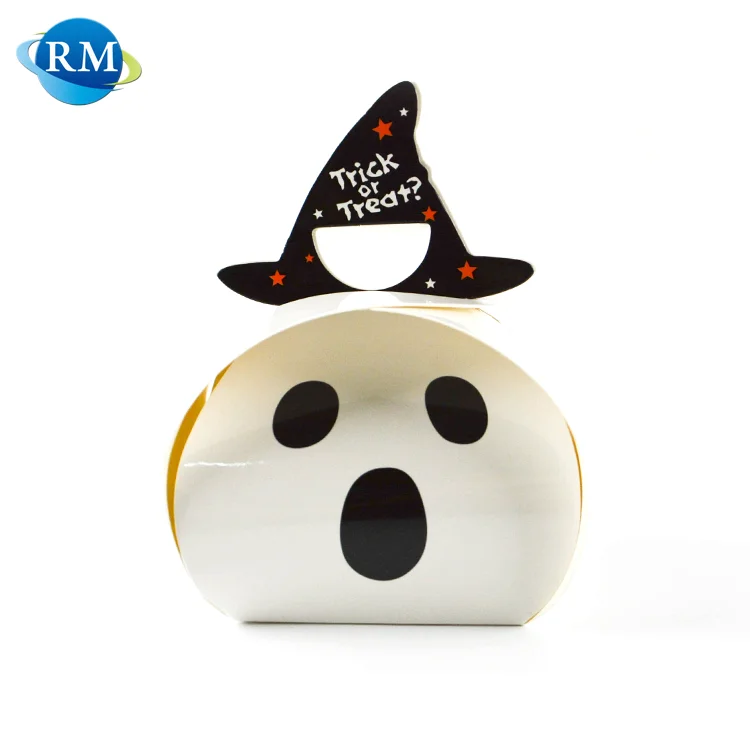 
Promotional Halloween Gift Pumpkin Modelling Paper Cardboard Box With Handle 