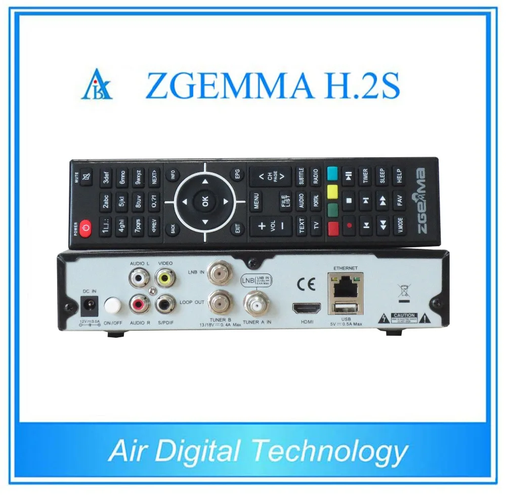 Enigma 2 MPEG4 HD Satellite Receiver ZGEMMA H.2S Twin Tuner Satellite Receiver with Original zgemma remote control