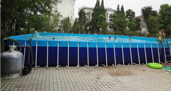 Outdoor large water park steel frame PVC swimming pool steel frame pool
