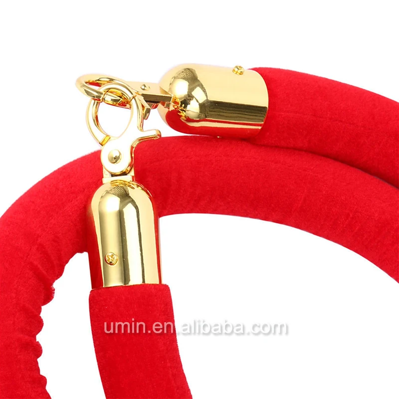 1.5m Red Velvet Rope For Crowd Control Queue Pole