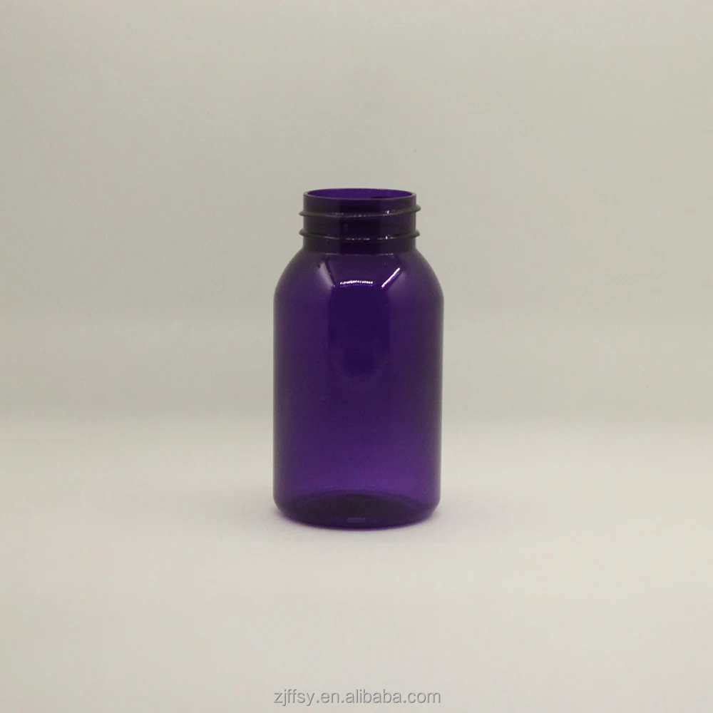 150ml  Purple empty round bottle PET medical pill capsule bottle health care products plastic bottle