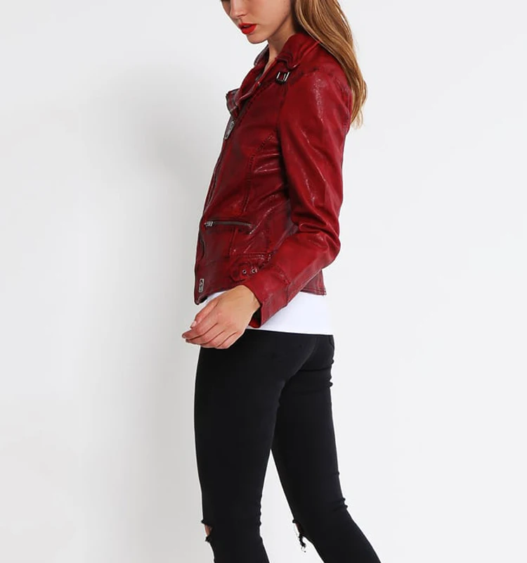 Wholesale Latest Design Vintage Motorbike Leather Jacket Women