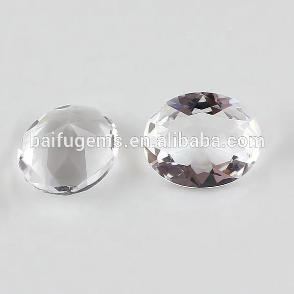 Wholesale factory price oval loose gemstone white topaz crystal glass stones for jewelry