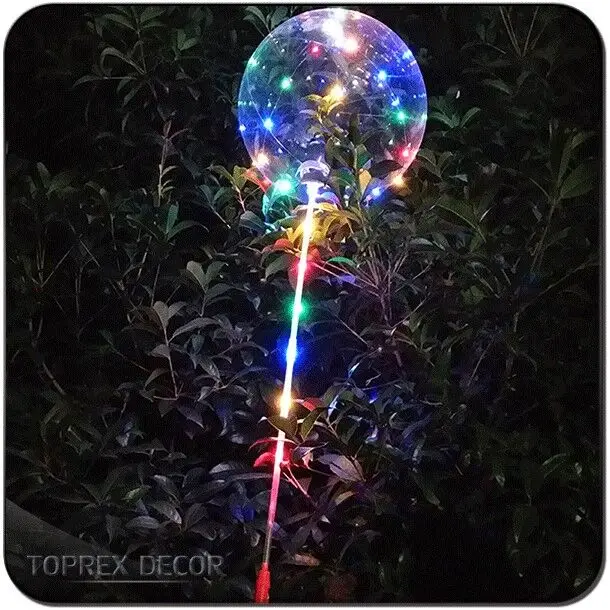 TOPREX DECOR 2018 Wholesale mini led balloon lights 18inch  glow stick balloons for wedding and party  decoration