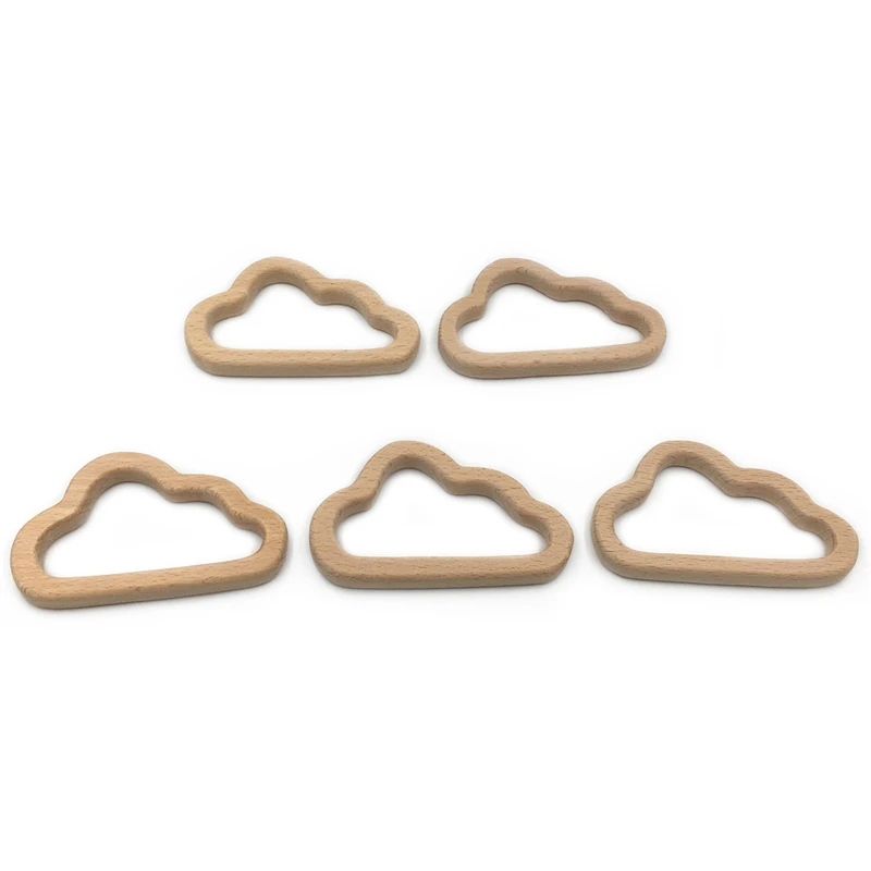 Wholesale Custom Natural Beech Wooden Teether For Teething Wood Teether Toys for Baby