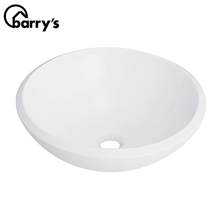 
modern european style wholesale pure white round shape 19mm tempered glass bowl 