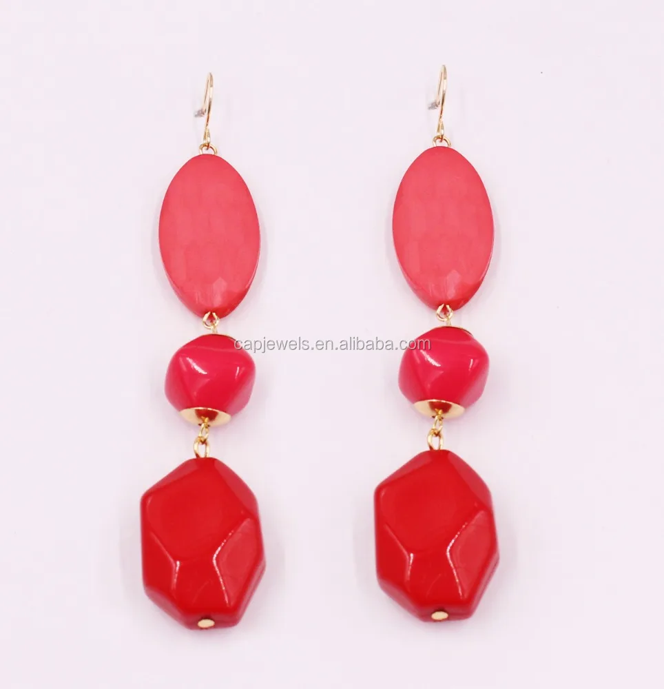 
Colorful beads line earring Fashion resin earring for girl and women 