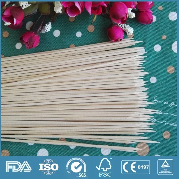 Hot Sale Disposable BBQ Wood Round Stick Wooden Party Barbecue Skewer