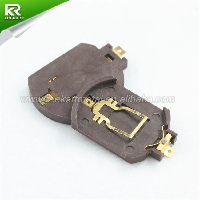 3V Gold plated SMT CR2032 button cell battery holder