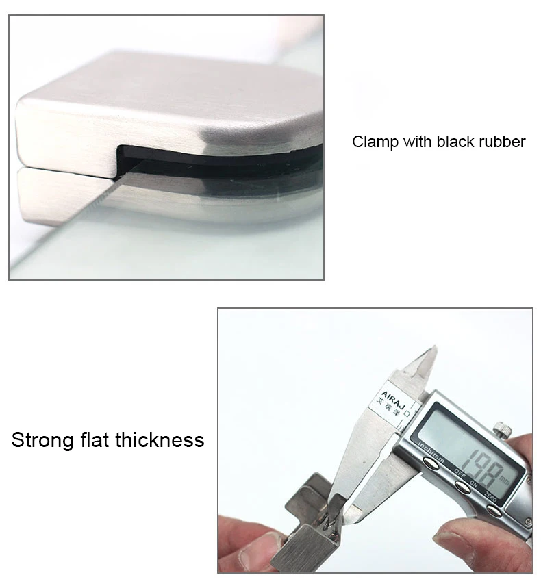 Condibe stainless steel balcony railing post glass clamp