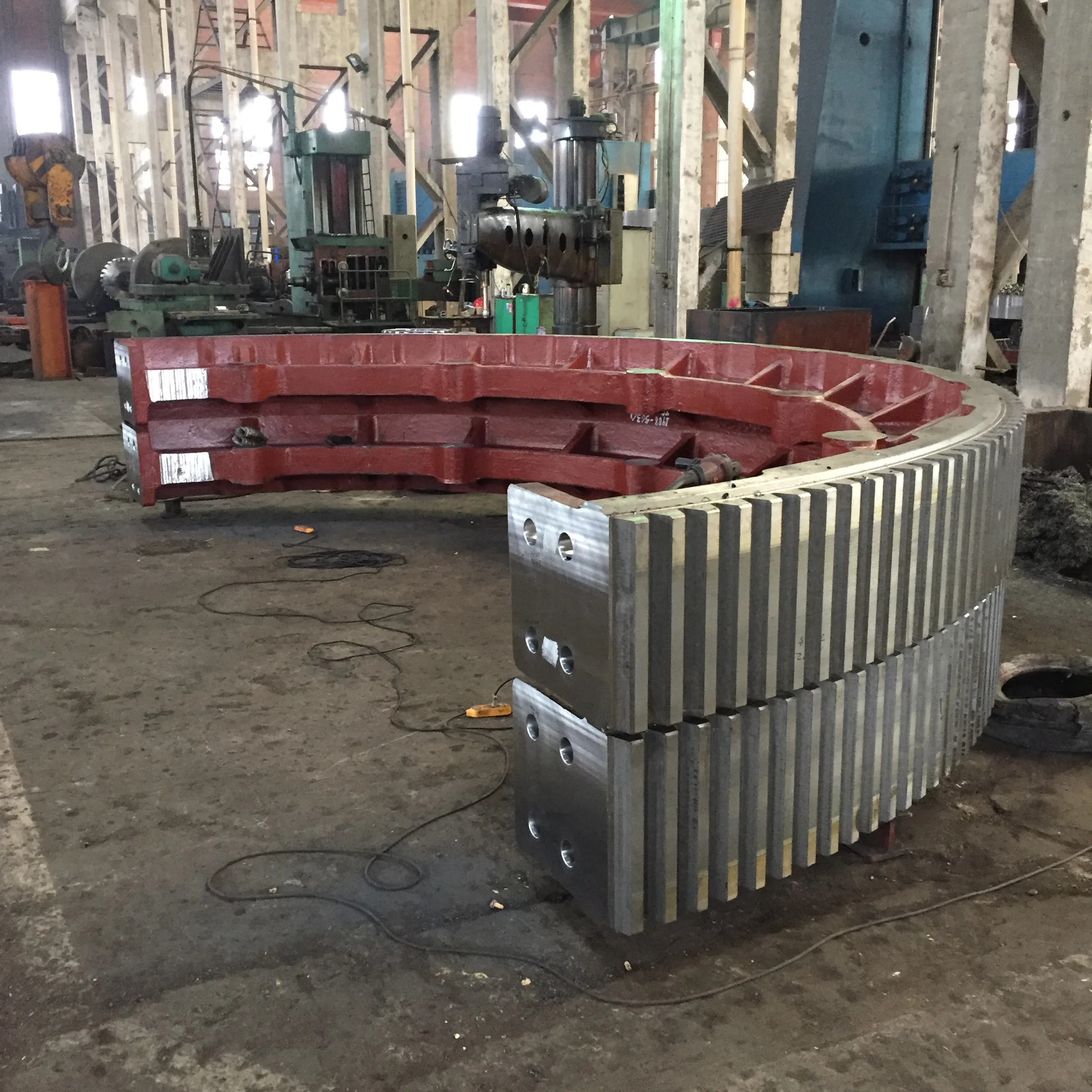 Spur Girth Gear/ball Mill Large Size Steel Ring Casting Split Half Gear