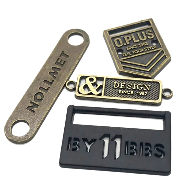 Fashion Custom Embossed Brand Logo Metal Label Garment Metal Plate Logo Accessories Clothing Tag Metal Brand Logo Label