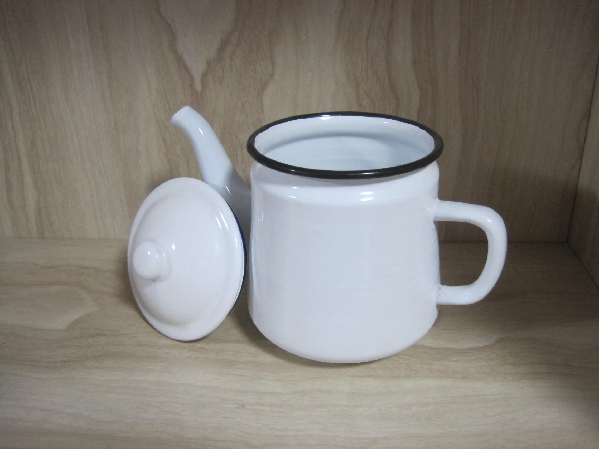 Retro Steel Enamel Teapot Coffee Pot With Lid Food Safe