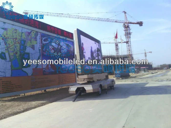 
Media Tools YES-T12 Information Trailer with Scissor Type Hydraulic Lifting Support System Mobile Trailer Advertise LED Display. 