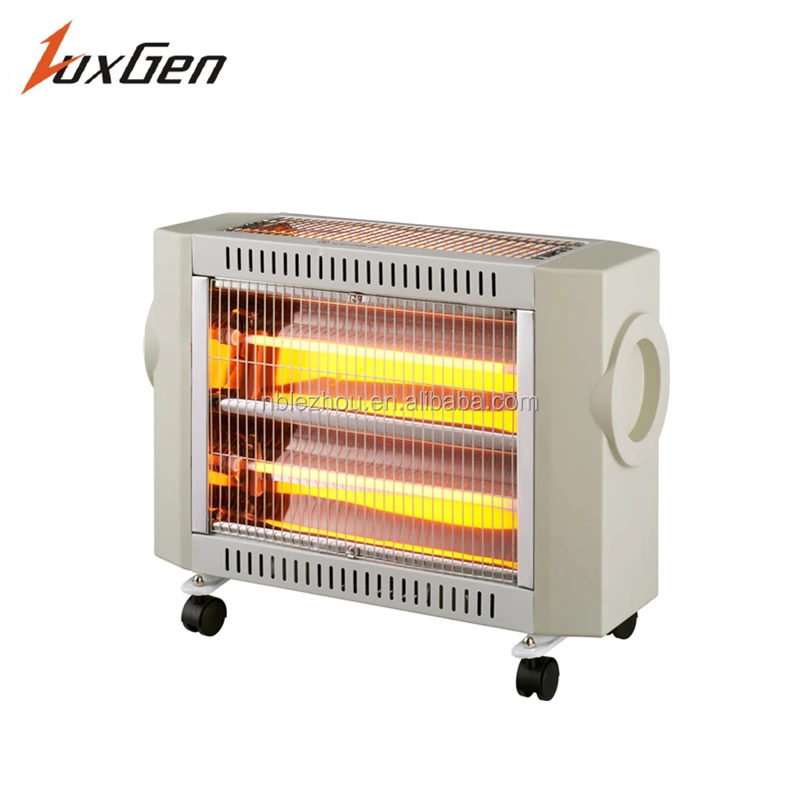Portable electric quartz heater with 3 heating quartz tubes