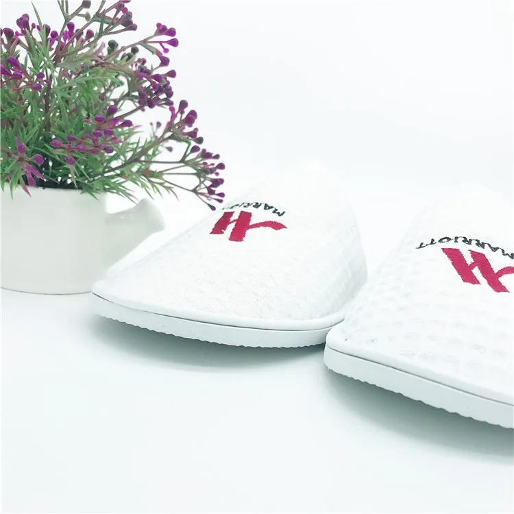 
Embroidery Hotel Waffle Slipper Disposable Slippers for Hotel Guests Slipper 