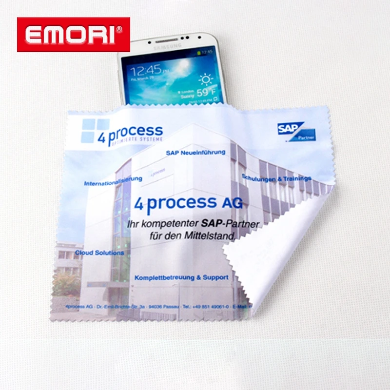 Portable Lightweight Logo Printed Multifunctional Soft Microfiber Cleaning Cloth for Phone