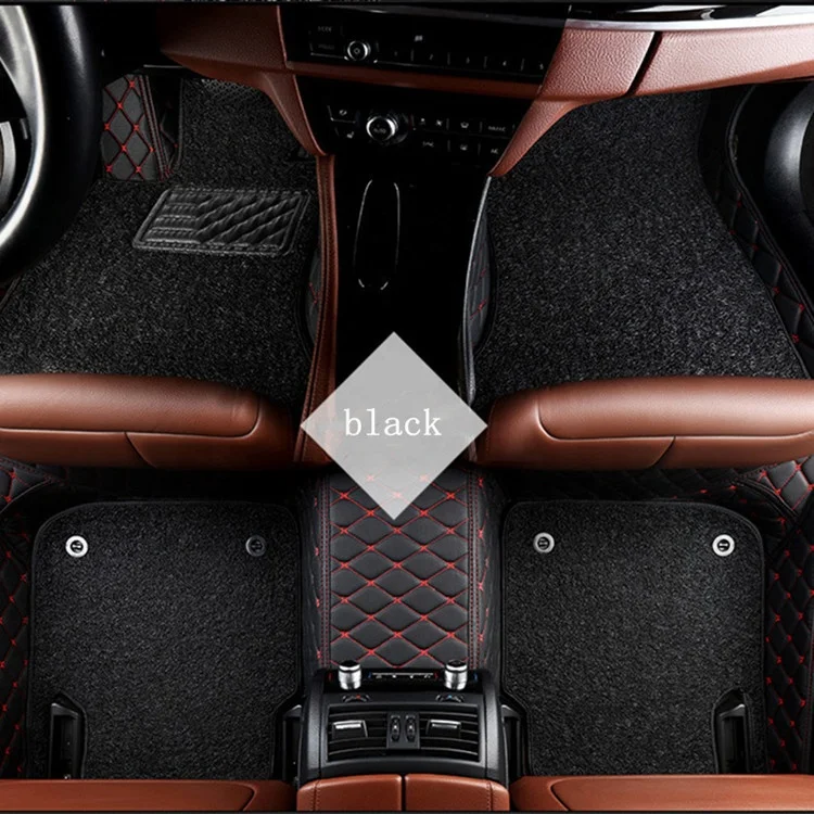 High quality leather double layer car floor mats