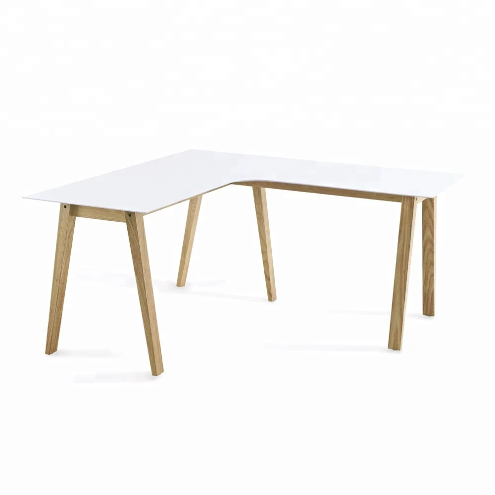 
modern white L-shape office desk 