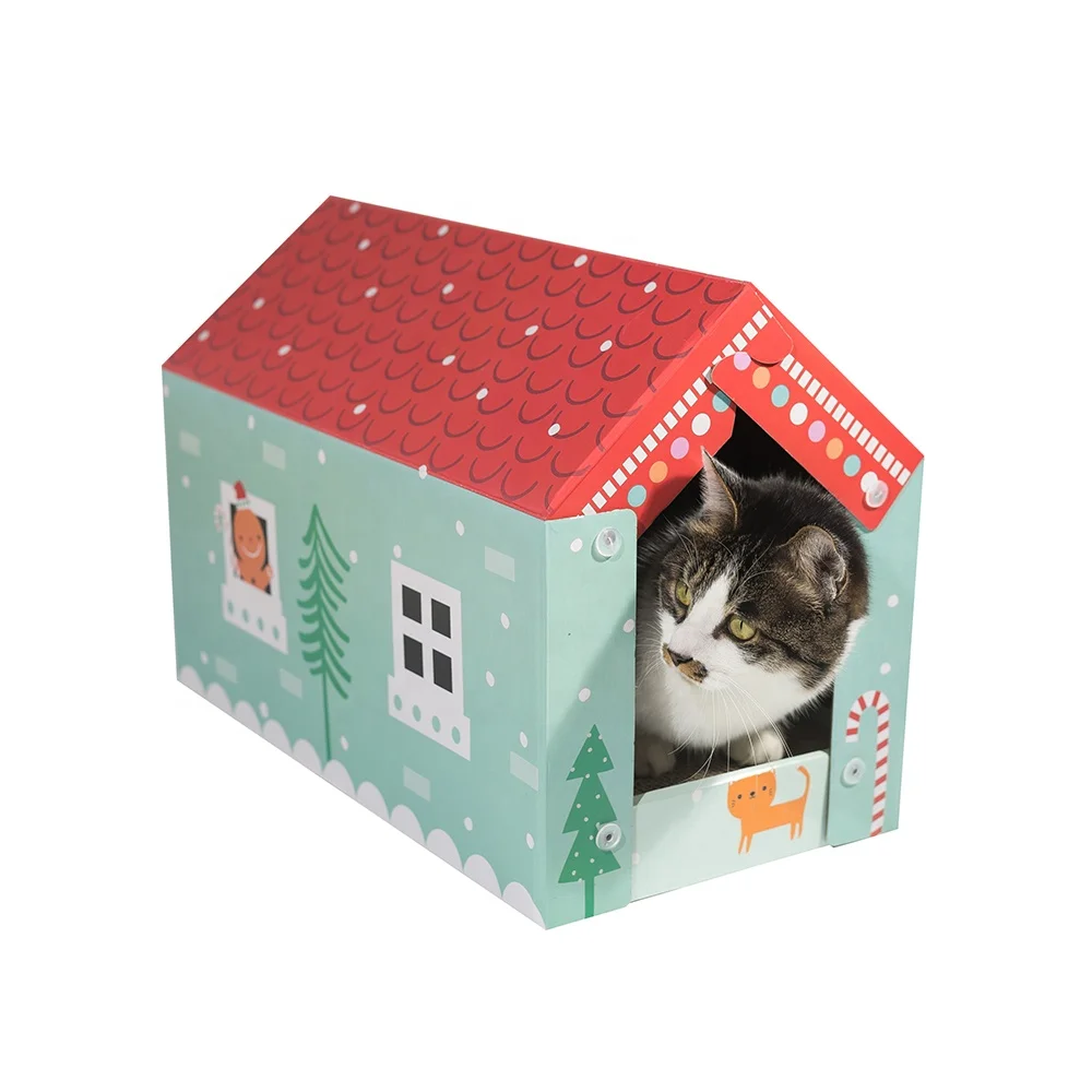 Multi-Functional Cat Scratcher House Corrugated Cardboard Scratcher Bed
