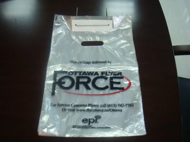100% Biodegradable HDPE / LDPE Plastic Newspaper Bag With Cardboard Header