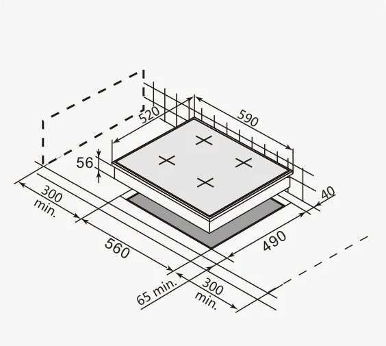 
60CM Four Burners Built-in Vitro-Induction Hob with Booster Function 