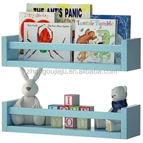Custom Wooden Floating Wall Mounted Shelf Nursery Floating folding hanging storage shelf Kids mini book shelf
