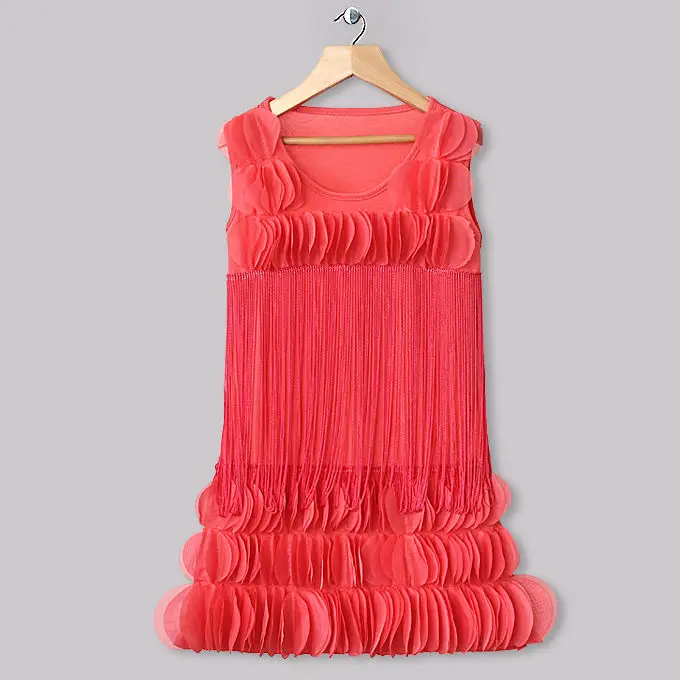 Подростковые светло- красные платья для девочки из хлопка и шифона
