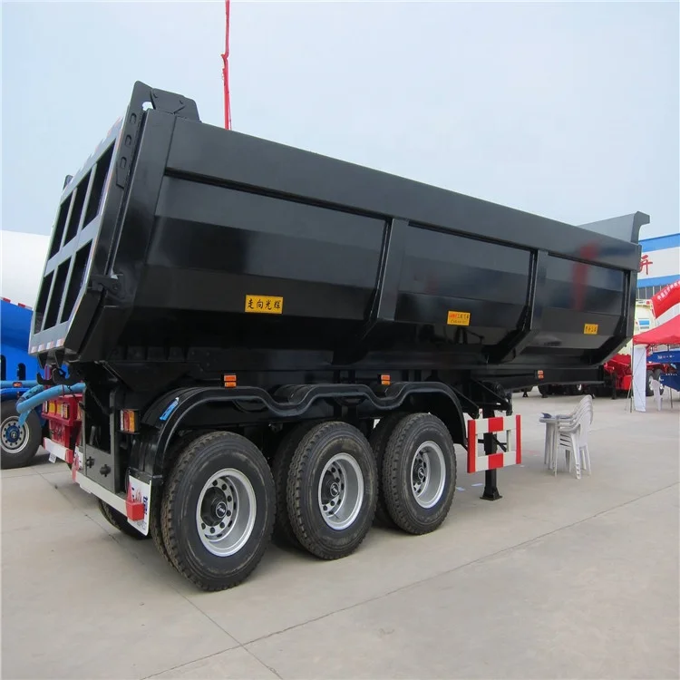 Rear Tipper Widely Used U Haul Car Trailers /Tri-Axles End Dump Tipping Semi Truck Trailer For Construction Material