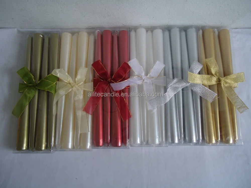 
Allite 6 inch / 8 inch / 10 inch / 12 metallic painted taper candle for romantic dinner 