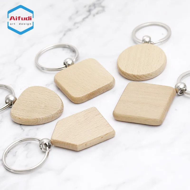 hot sales bulk factory cheap price custom blank wooden key chain keychain