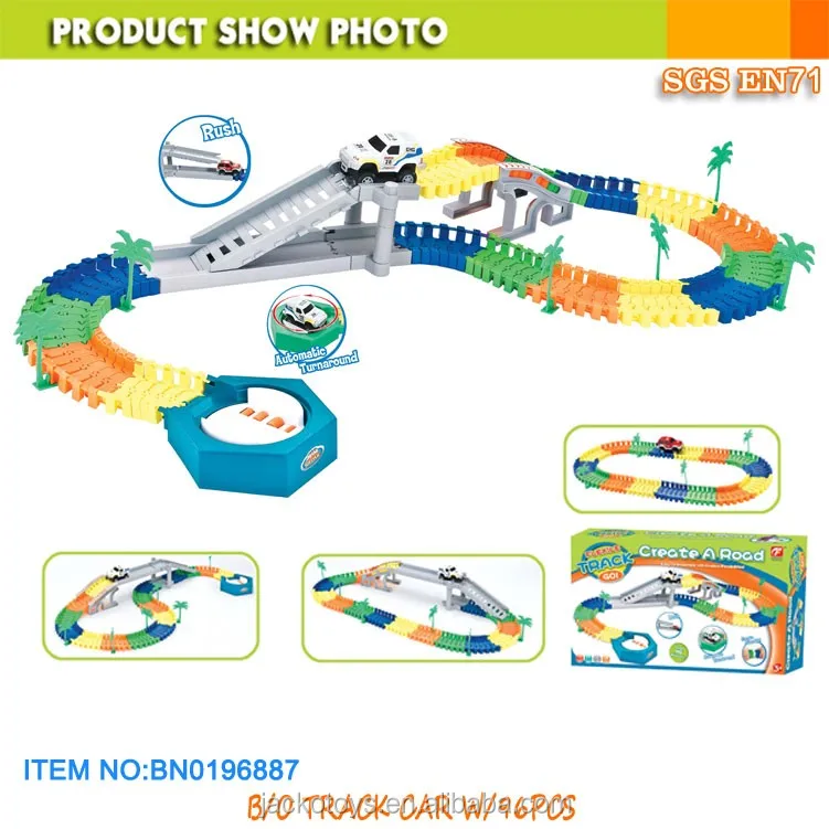 Magical glowing track car slot toy racing car with one car