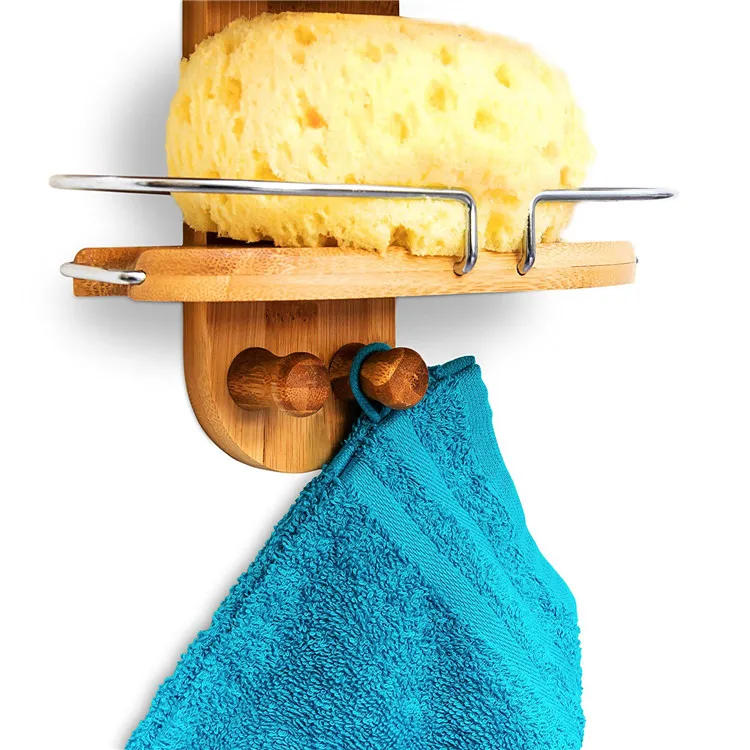 New Listing Custom 3-Shelf Shower Caddy Multifunction Wall Mounted Bamboo Bathroom Hanging Rack