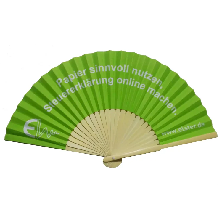 
Promotional custom printed bamboo paper folding hand fan 