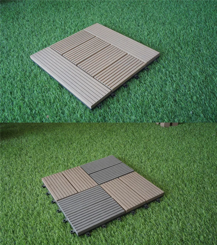 Durable WPC Wood Plastic Composite Decking Interlocking Puzzle Floor for Outdoor DIY WPC Tile