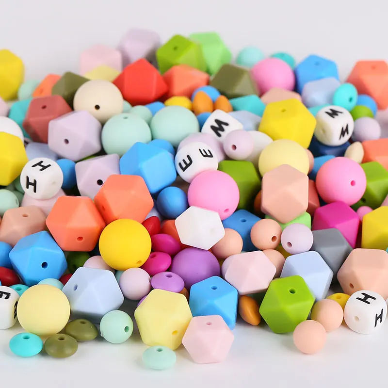 
China Suppliers Round Silicone Teething Loose Beads For Jewelry  (60676425003)