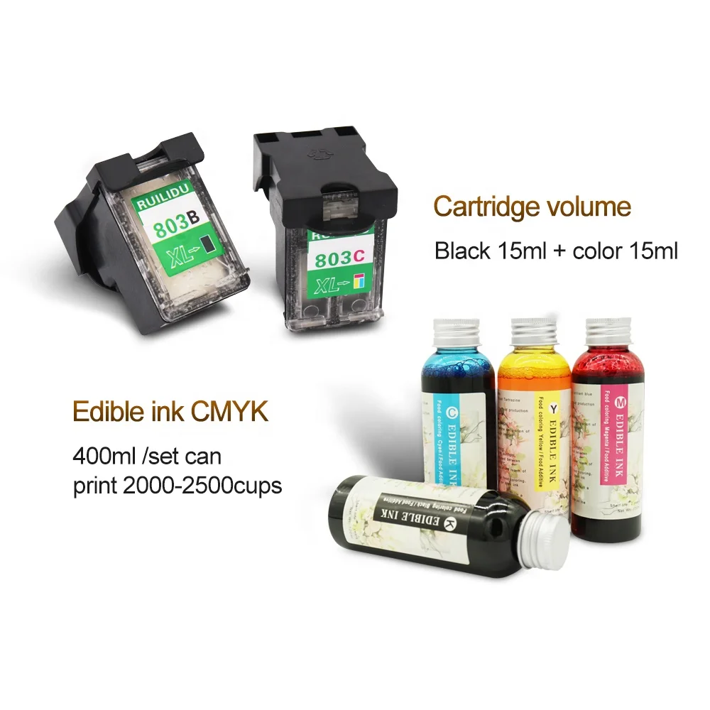 Jetvinner selfie coffee printer high quality 4 cups coffee art 3d food printer with edible ink set