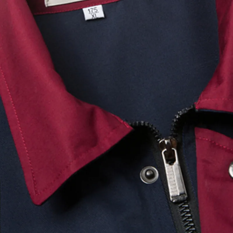 Navy Blue Cotton Long Sleeve Work Shirts Custom Work Wear Uniform