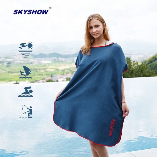 Microfiber changing solid color surf poncho towel with hood