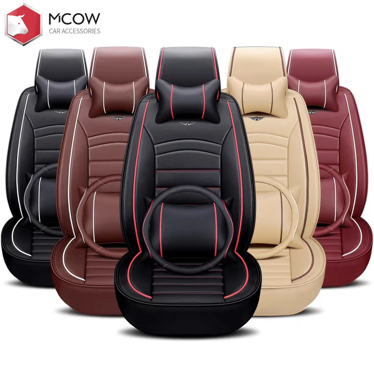 
2021 Fashion Waterproof Durable Leather Universal Size Fitting Car Seat Covers Used For Toyota Corolla & RAV4 