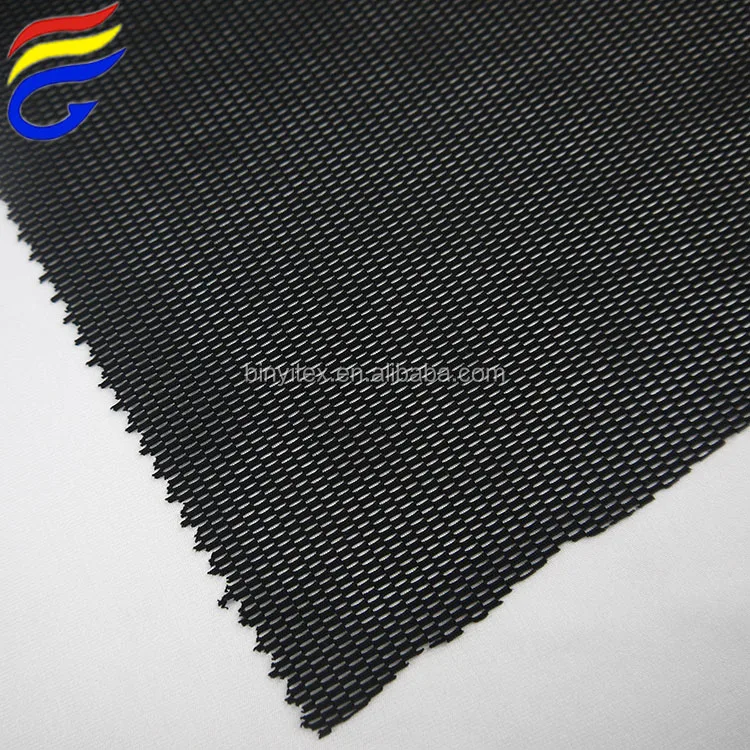 Black color 240gsm strech nylon  mesh fabric for sports shoes
