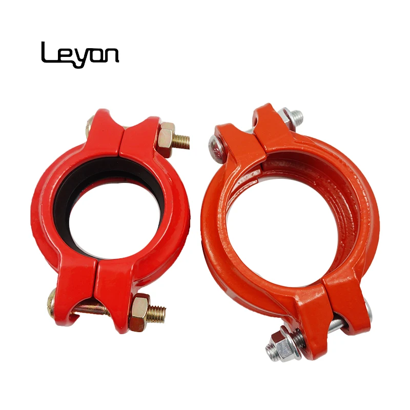 Chinese pipe fittings ductile cast iron grooved flexible coupling rigid coupling for fire fighting pipe fitting